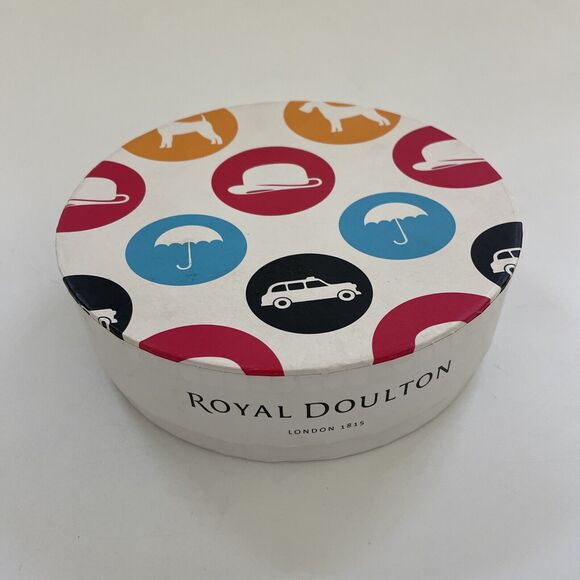 British Theme Plates Royal Doulton POP IN FOR DRINKS Set of 4 Appetizer Dishes - Picture 9 of 10